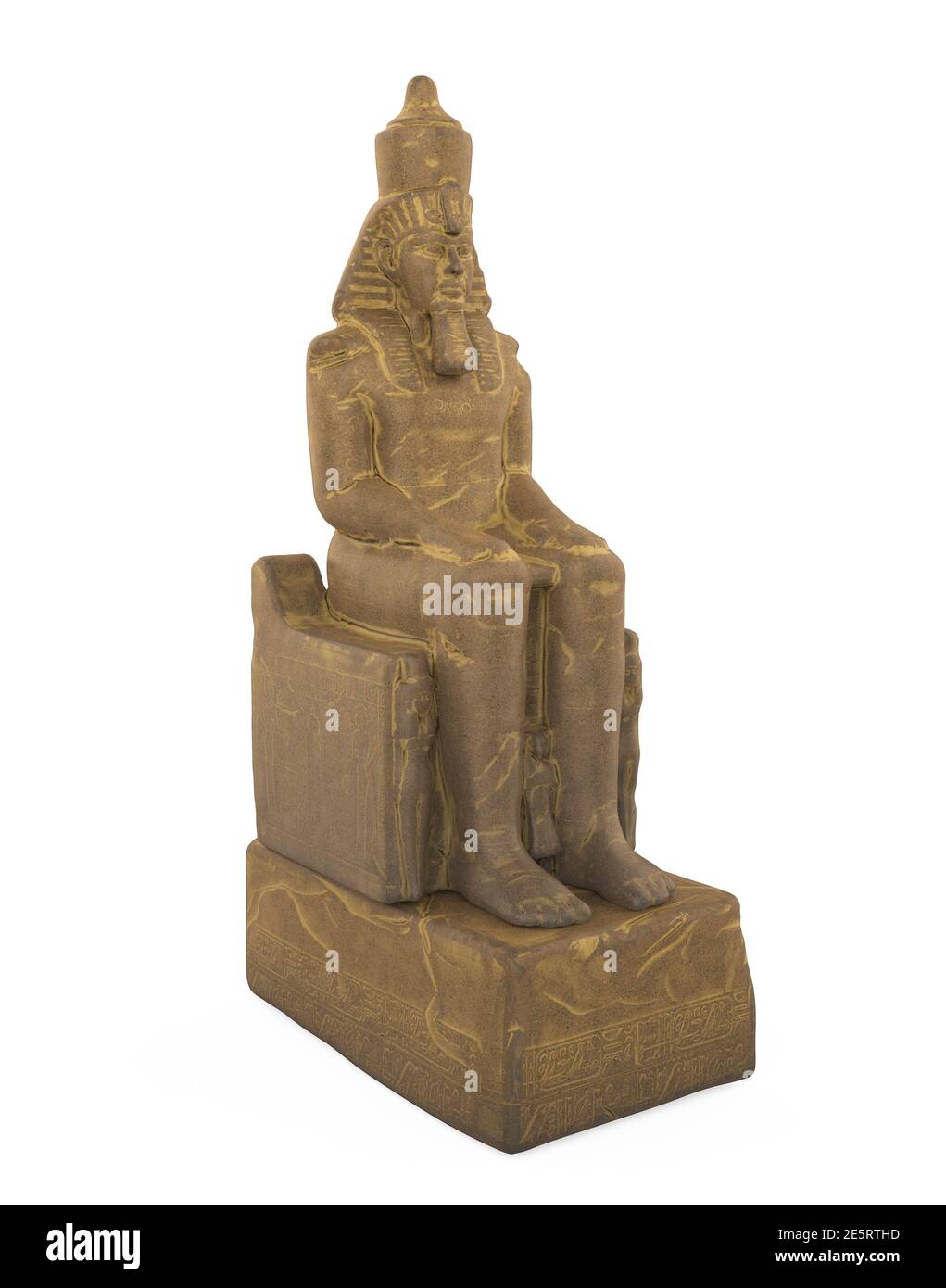 Statua del faraone egiziano isolato Foto Stock