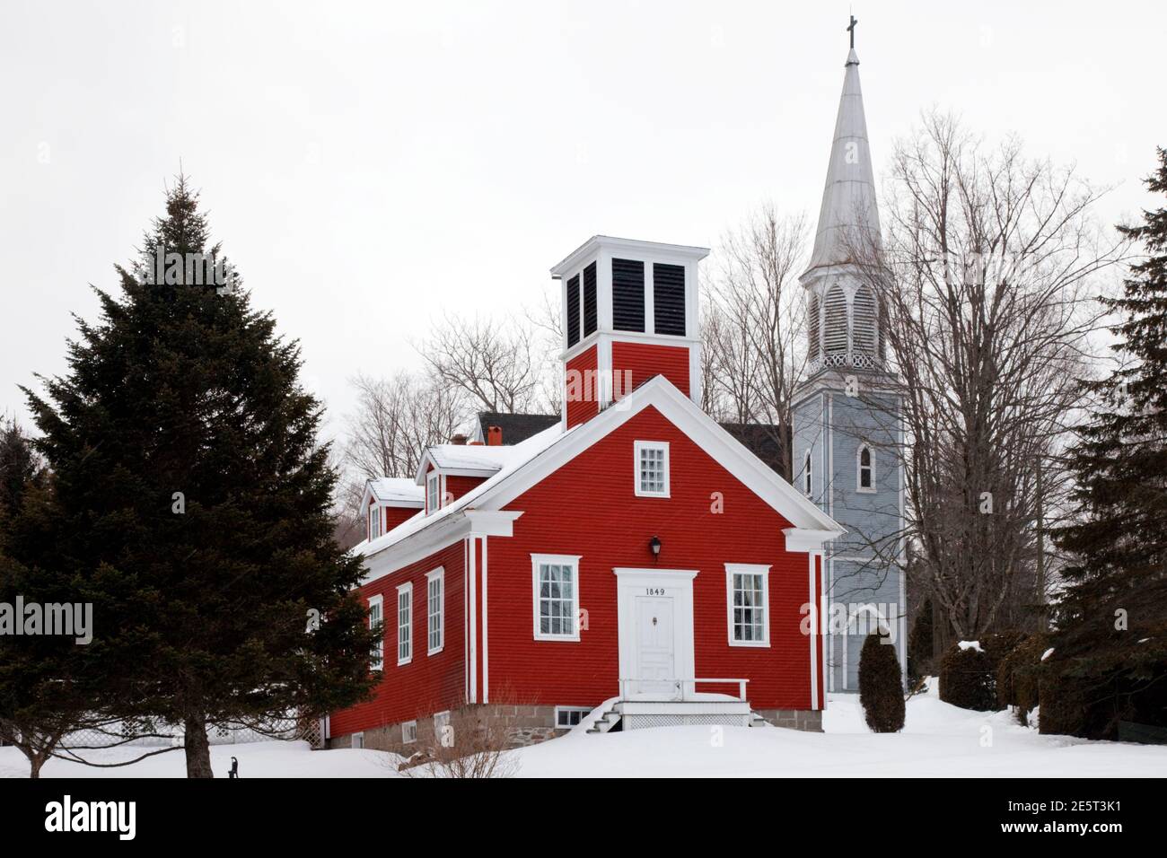The Old School House, circa 1849, Georgeville, Eastern Townships of Quebec, Canada Foto Stock