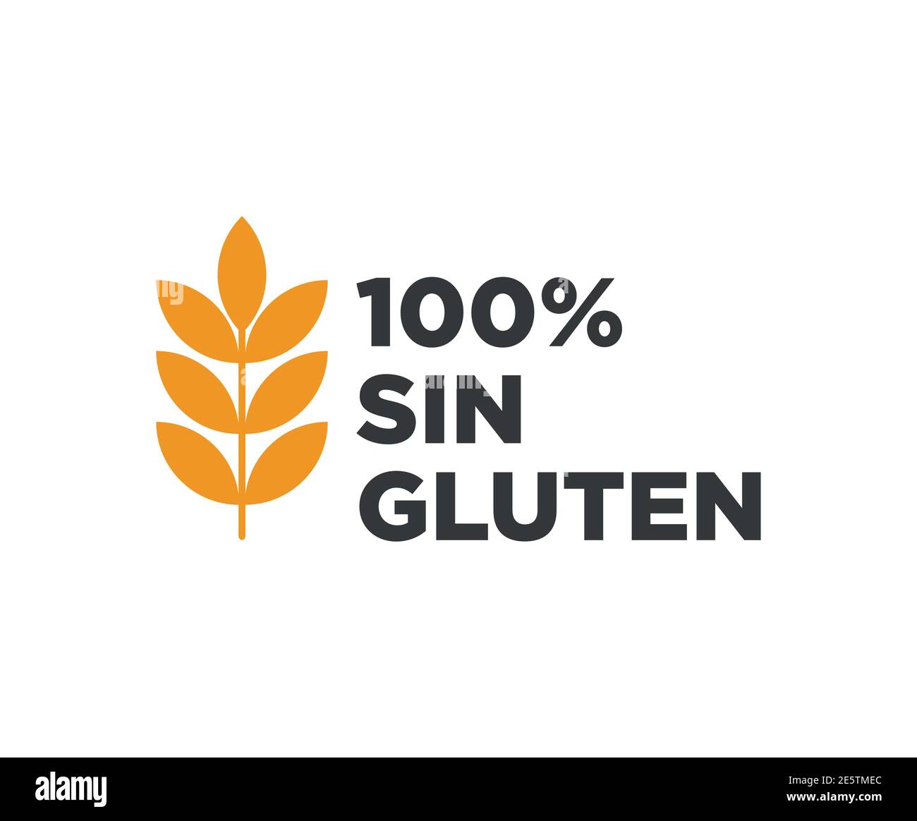 Icona senza glutine scritta in spagnolo Illustrazione Vettoriale