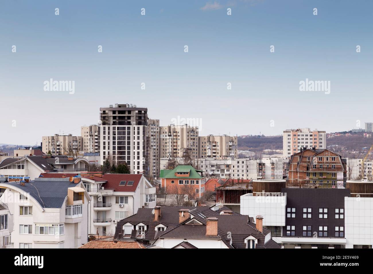 Splendida vista sul centro di Chisinau. In questa immagine è il distretto di Colina Puskin. Foto Stock