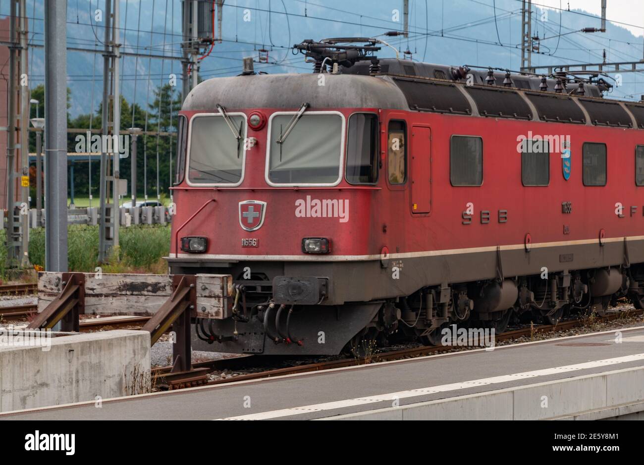Una foto di un vecchio treno FFS (Ferrovie federali Svizzere). Foto Stock