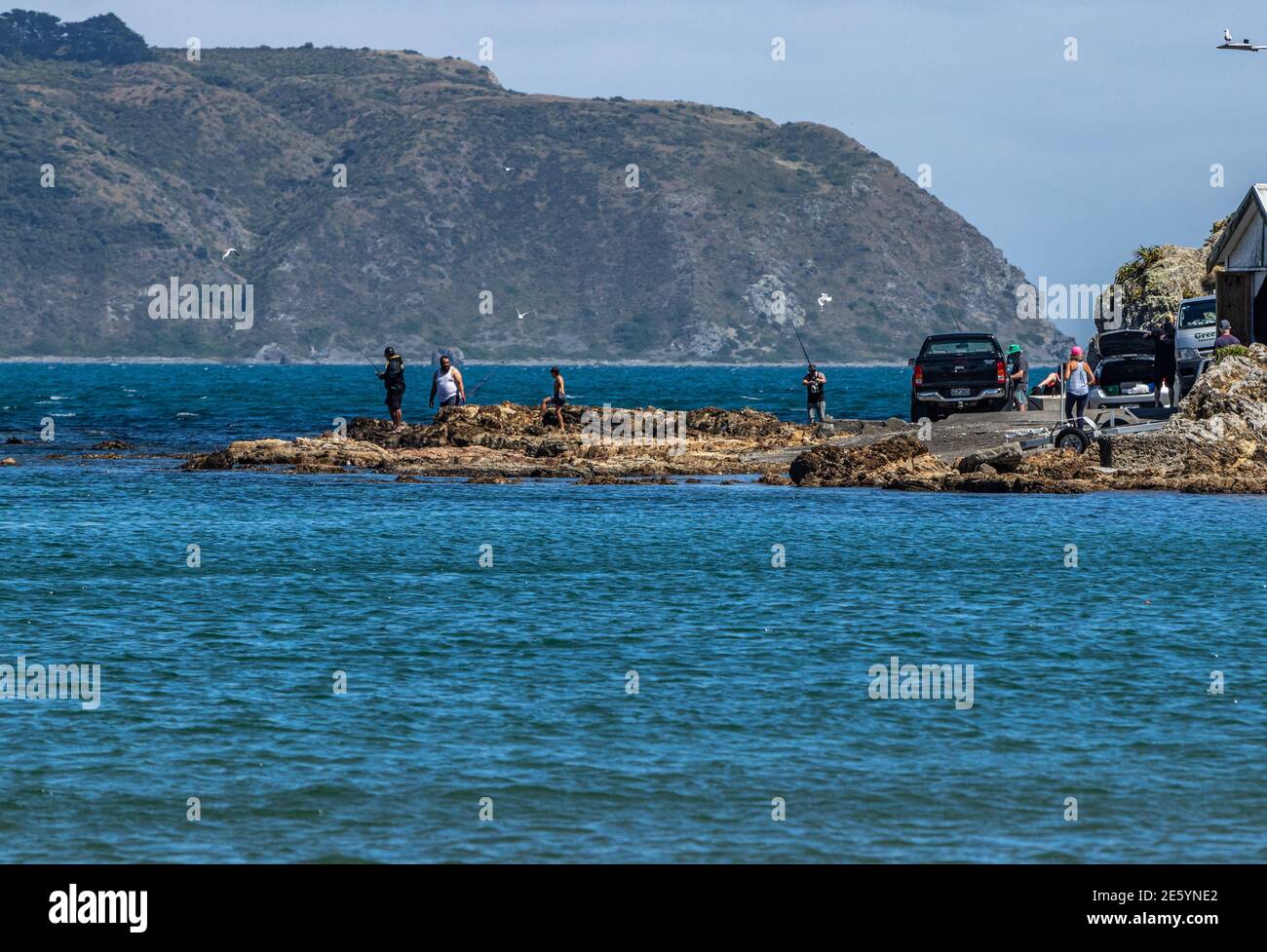 Pesca il giorno di Capodanno Foto Stock