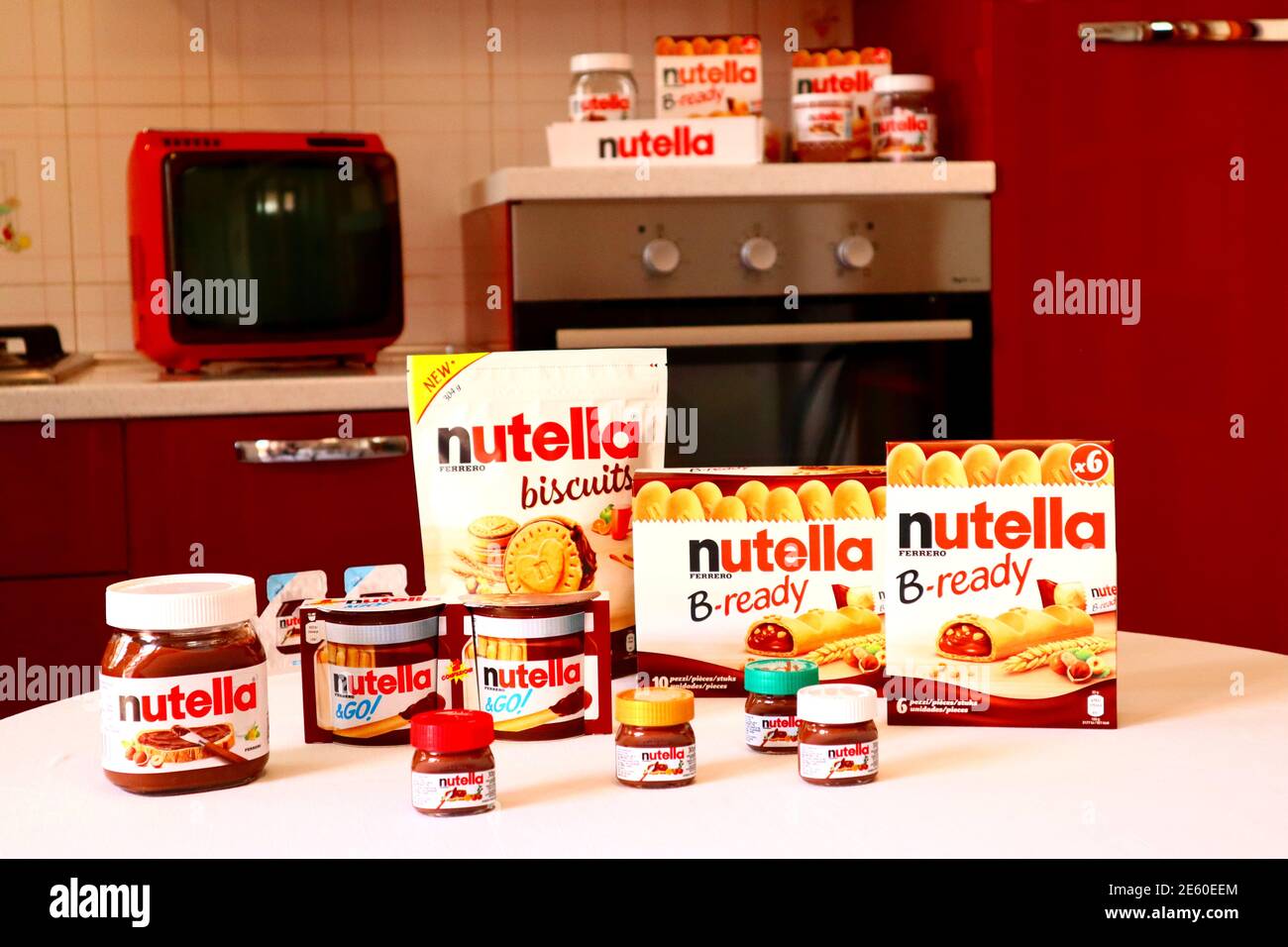 NUTELLA, nocciola spalmata di cacao. Nutella è un marchio di prodotti Made in Italy di Ferrero Foto Stock