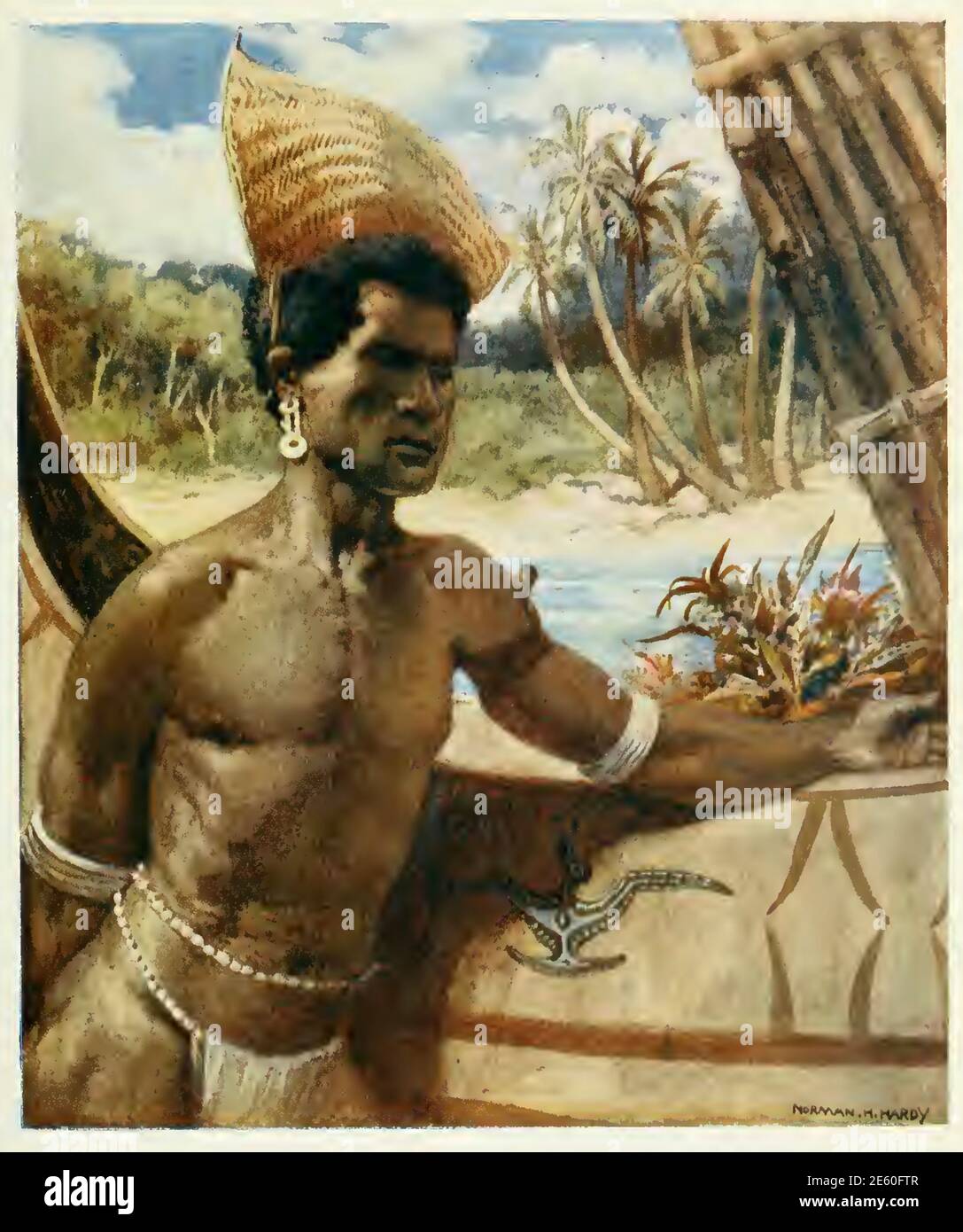 Norman Hardy pittura dai primi anni del 1900 Melanesia Foto Stock