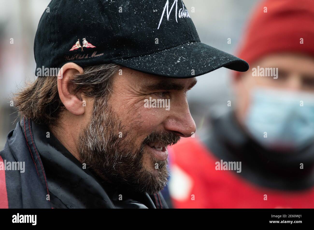 Boris Herrmann (ger), 4°, navigazione sull'Imoca SeaExplorer - Yacht Club de Monaco durante l'arrivo del 2020-2021 VendÃ& x83; Â©e Globe dopo 80 giorni, 14 ore, 59 minuti e 45 secondi, 9° edizione della gara senza sosta per la gara mondiale di yacht, il 27 gennaio 2021 a Les Sables-d'Olonne, Francia - Foto Martin KeruzorÃ& Â© x83; / DPPI / LiveMedia Foto Stock