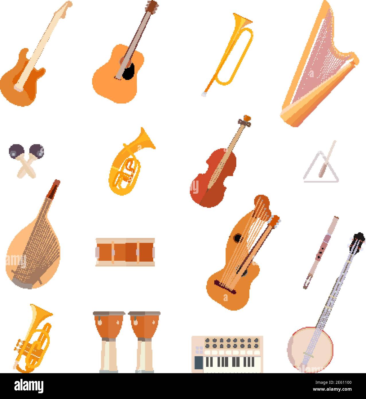 Grande collezione di strumenti musicali vettoriali Immagine e Vettoriale -  Alamy