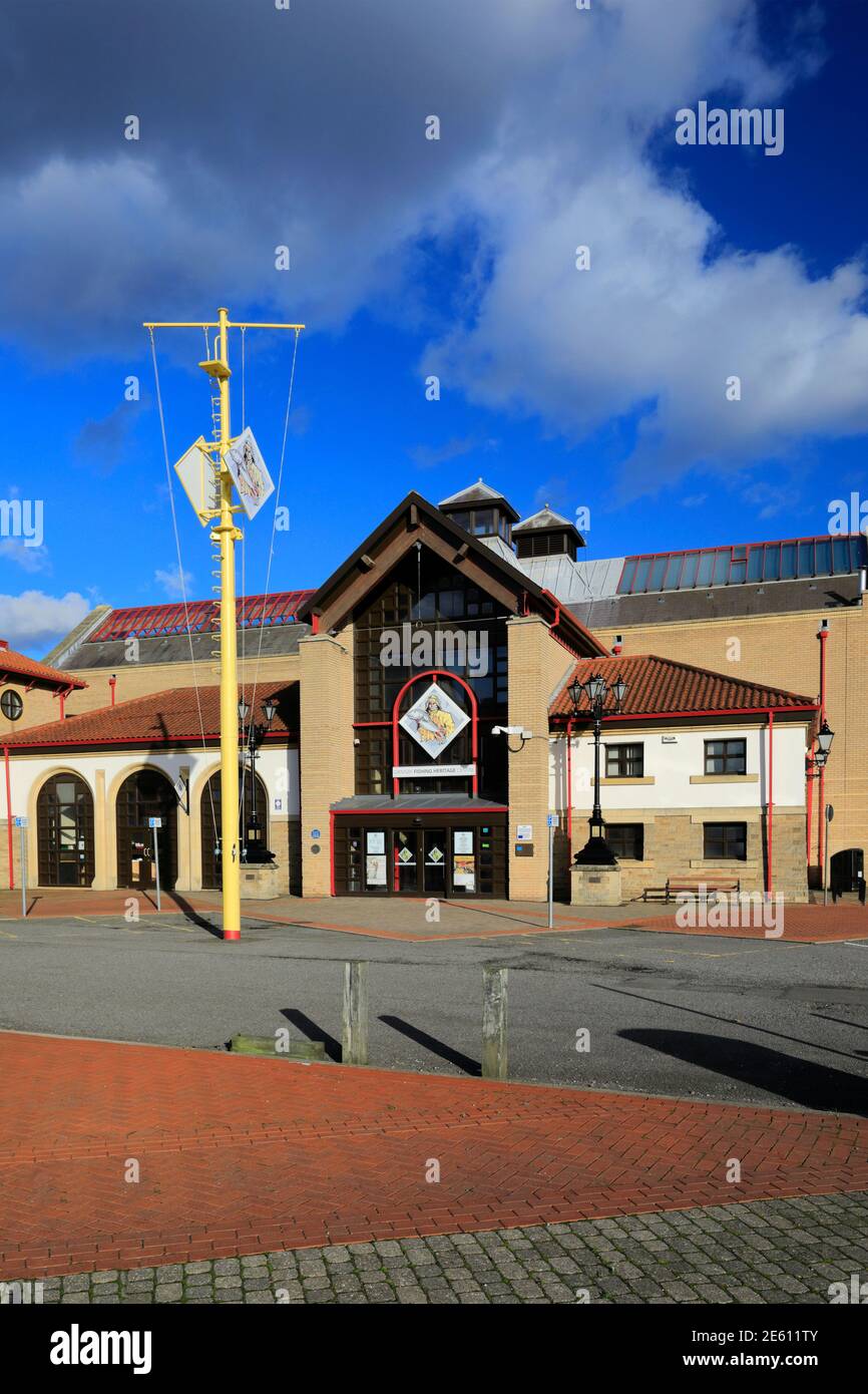 The Grimsby Fishing Heritage Center, Alexandra Dock, Grimsby città, Lincolnshire, Inghilterra Foto Stock
