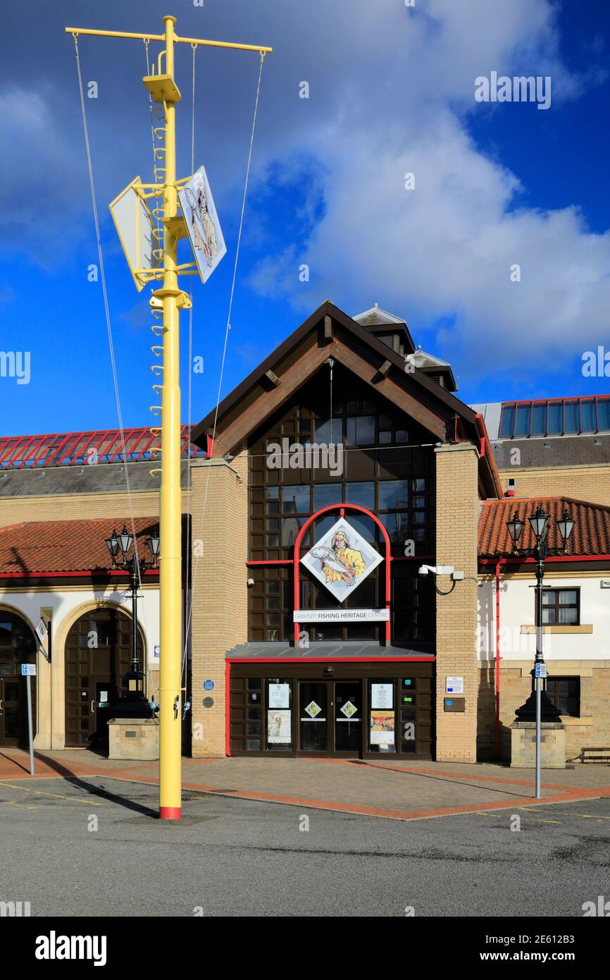 The Grimsby Fishing Heritage Center, Alexandra Dock, Grimsby città, Lincolnshire, Inghilterra Foto Stock