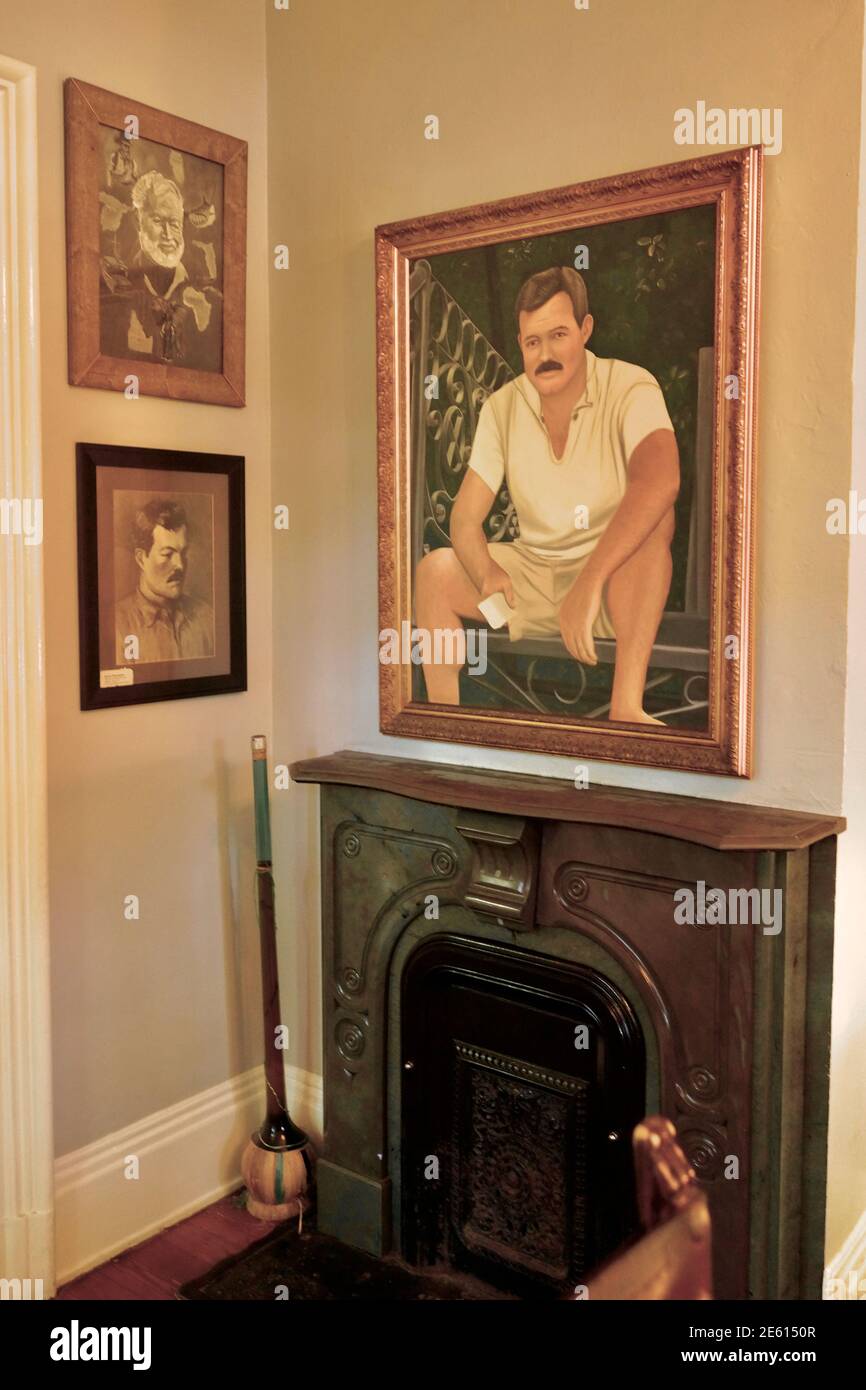 Ernest Hemingway House a Key West, Florida, Florida USA. Il punto più meridionale degli Stati Uniti continentali. Isola destinazione di vacanza per turismo rilassato. Foto Stock