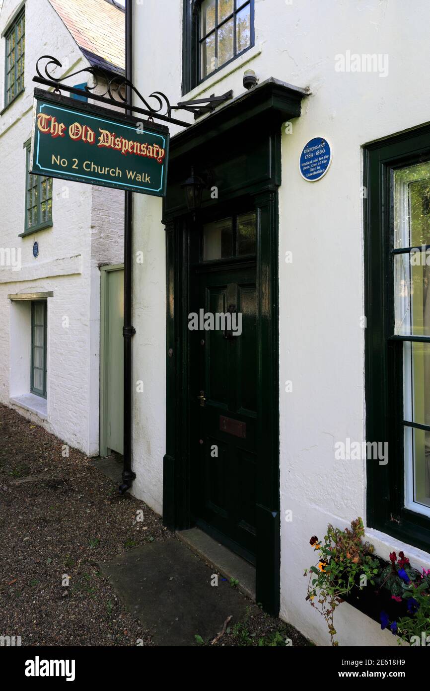 The Old Dispensary, Horncastle città, Lincolnshire, Inghilterra, Regno Unito Foto Stock