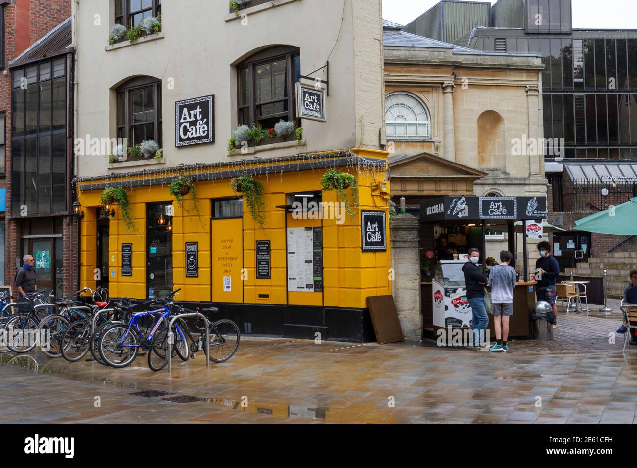 Il ristorante Art Café, caffetteria/ristorante su New Road, Oxford, Oxfordshire, Regno Unito. Foto Stock