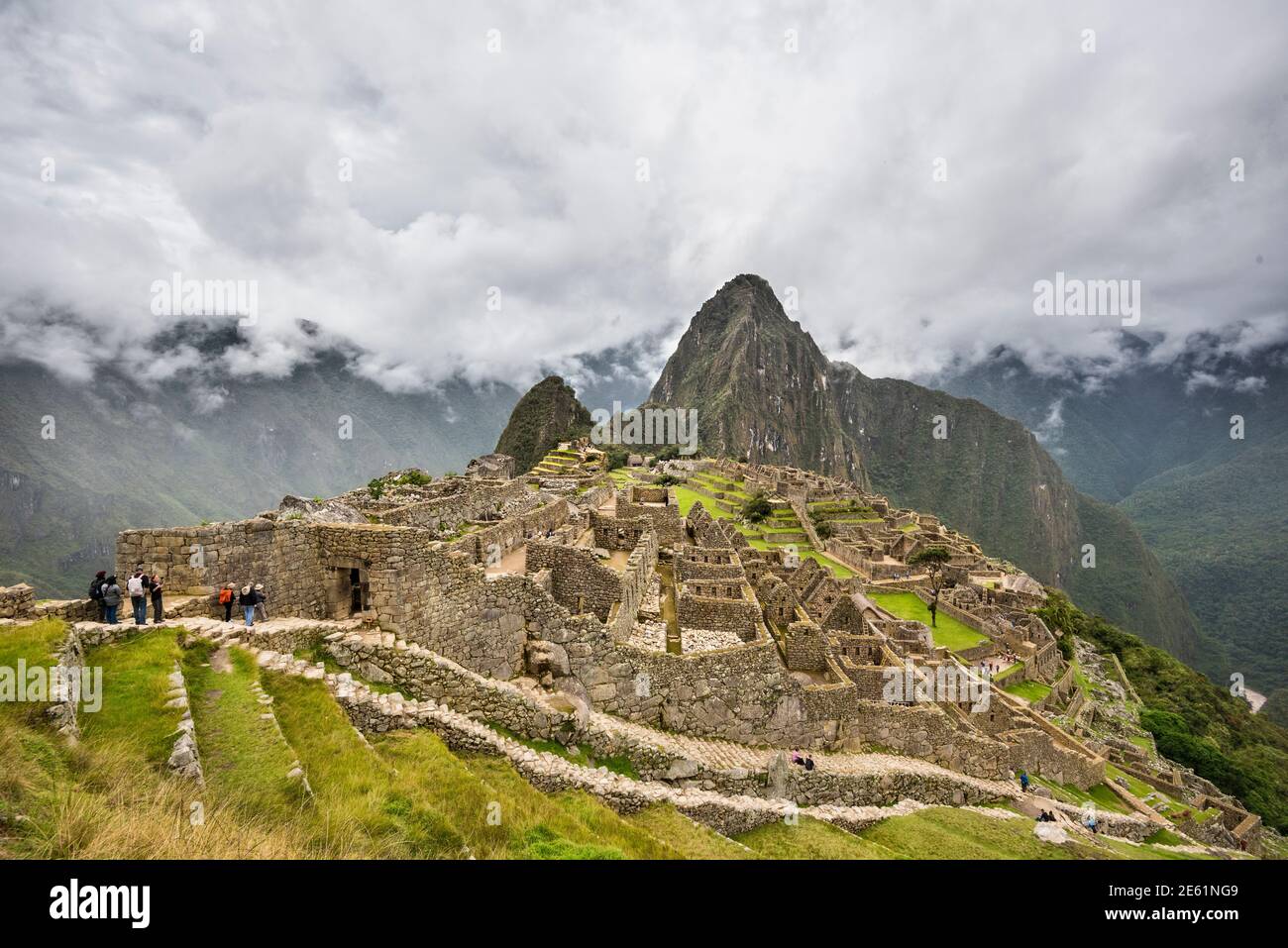 Rovine Inca di Machu Picchu, Perù. Foto Stock