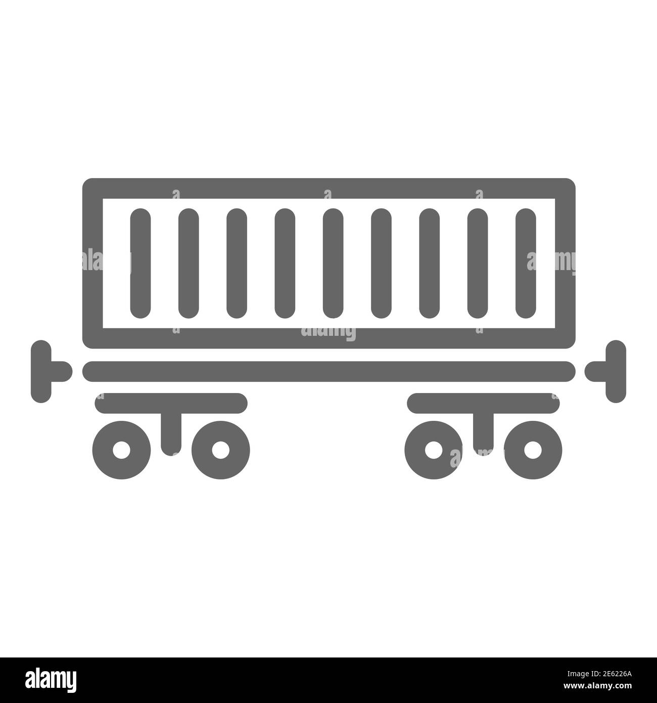 Icona della linea di consegna ferroviaria, simbolo della logistica, simbolo vettore del vagone ferroviario su sfondo bianco, icona della cisterna in acciaio Cargo in stile profilo per dispositivi mobili Illustrazione Vettoriale