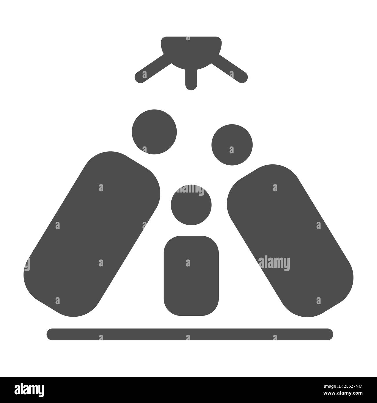 Papà e mamma proteggere bambino icona solida, 1 ° giugno bambini protezione giorno simbolo, i genitori proteggere bambino vettore segno su sfondo bianco, famiglia felice Illustrazione Vettoriale