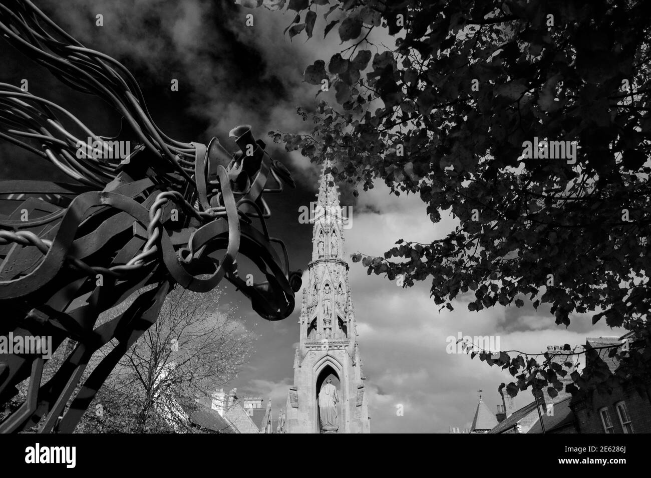 L'Handley monumento, Sleaford città mercato, Lincolnshire, England, Regno Unito Foto Stock