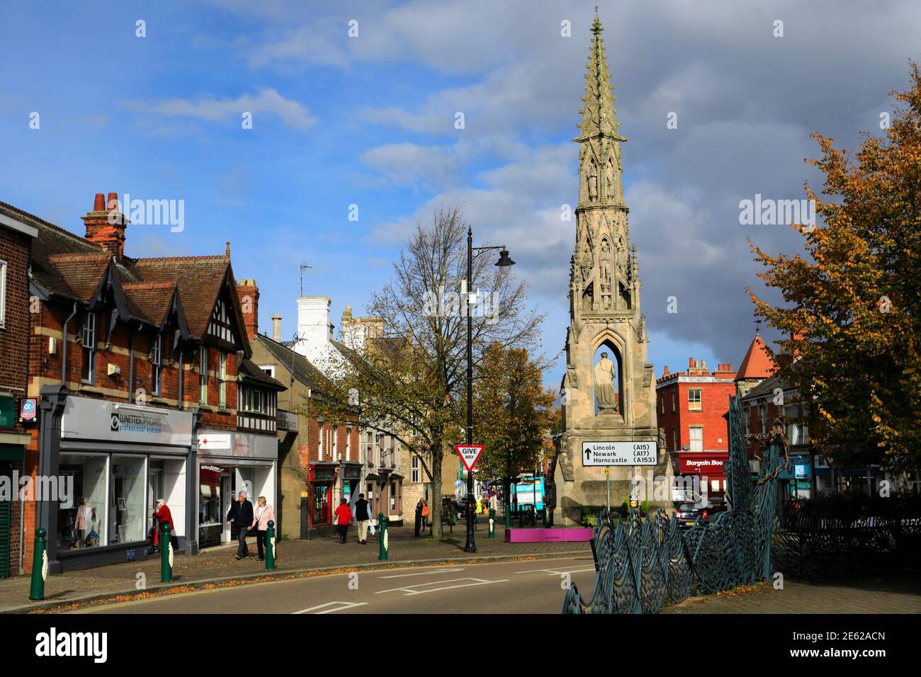 L'Handley monumento, Sleaford città mercato, Lincolnshire, England, Regno Unito Foto Stock
