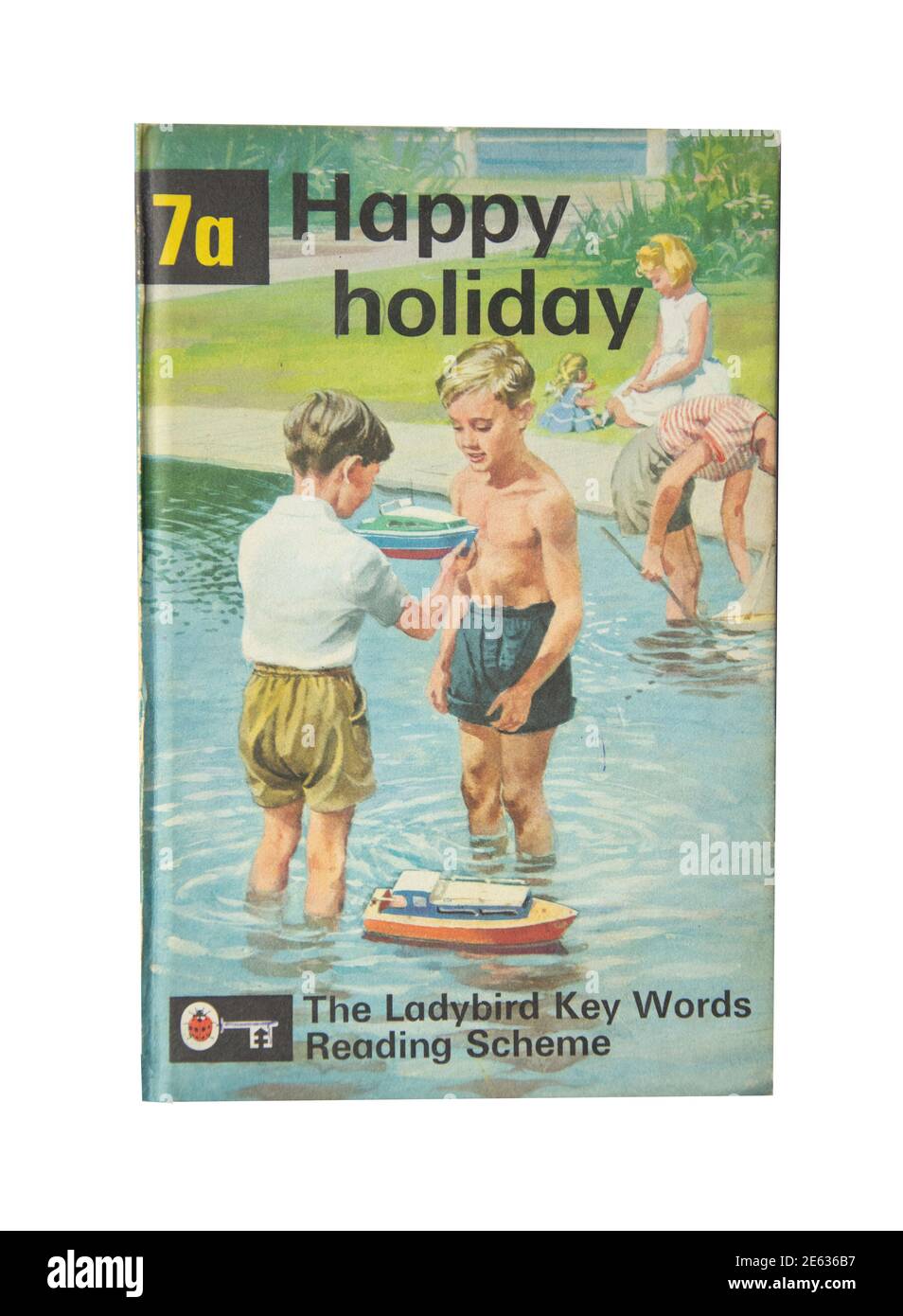 The Ladybird Key Words Reading Scheme Book 'Happy Holiday', Surrey, Inghilterra, Regno Unito Foto Stock