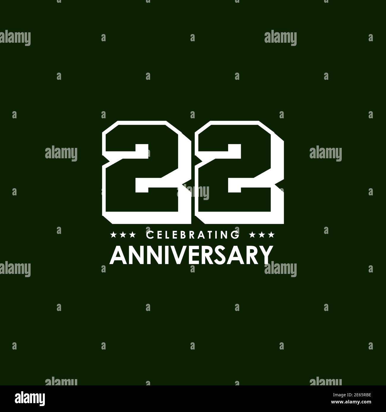 modello vettoriale per il design del logo del 22° anniversario Illustrazione Vettoriale