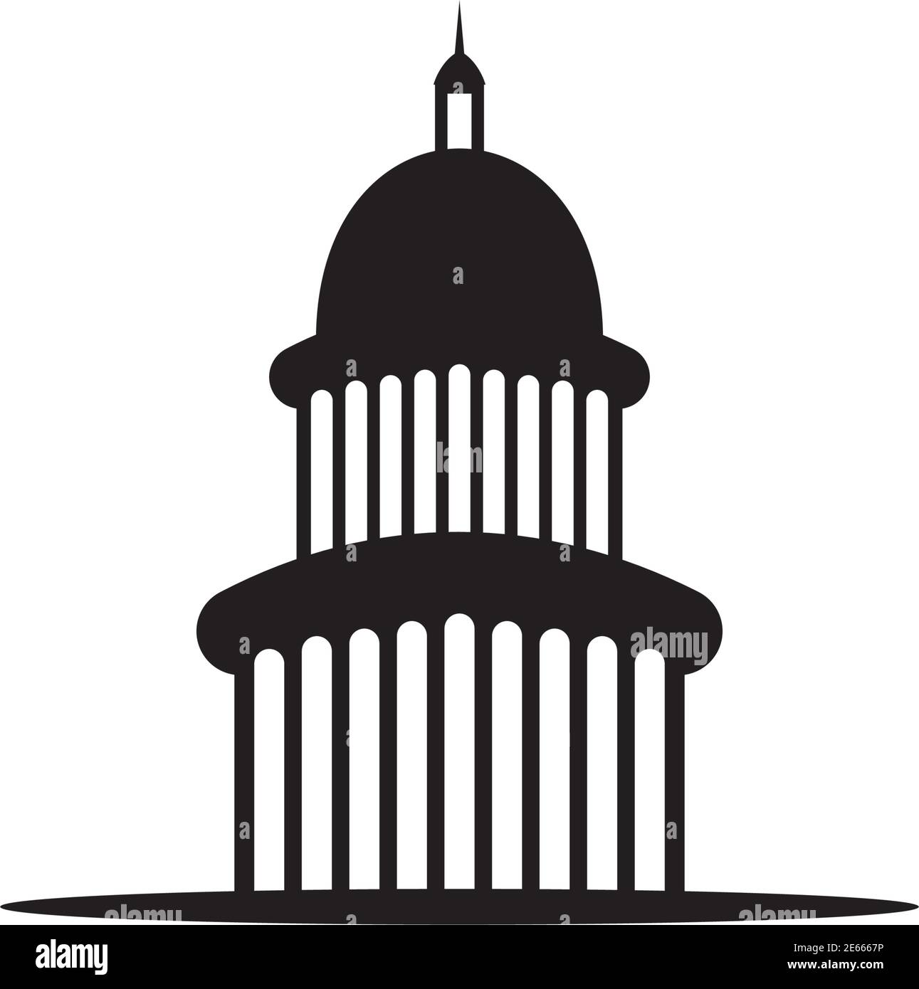 Modello vettoriale di ispirazione per il design del logo Capitol Building Landmark Illustrazione Vettoriale