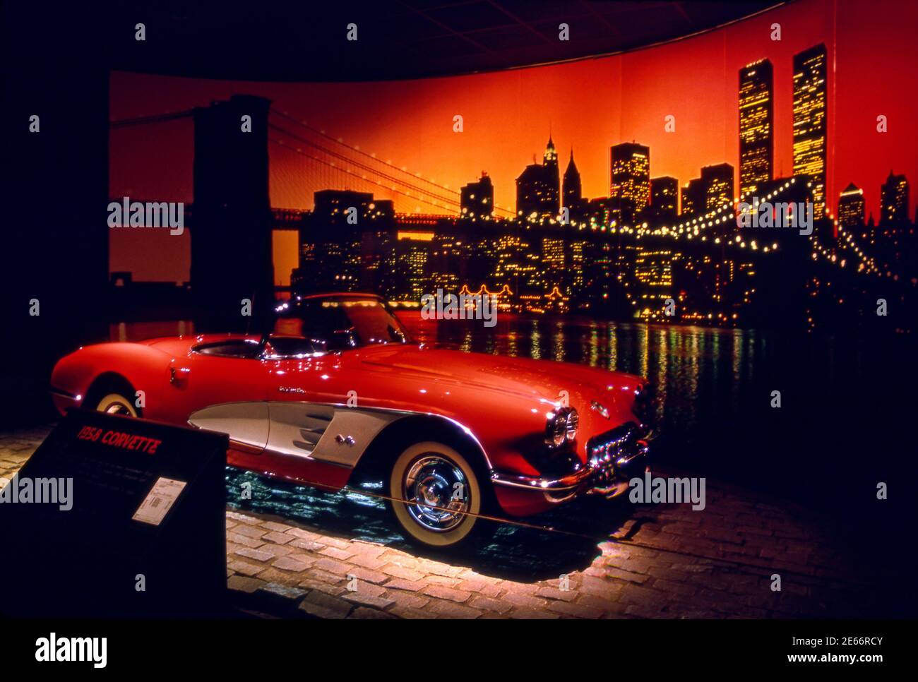 1958 Corvette convertibile in mostra in museo a Cooperstown, New York Foto Stock