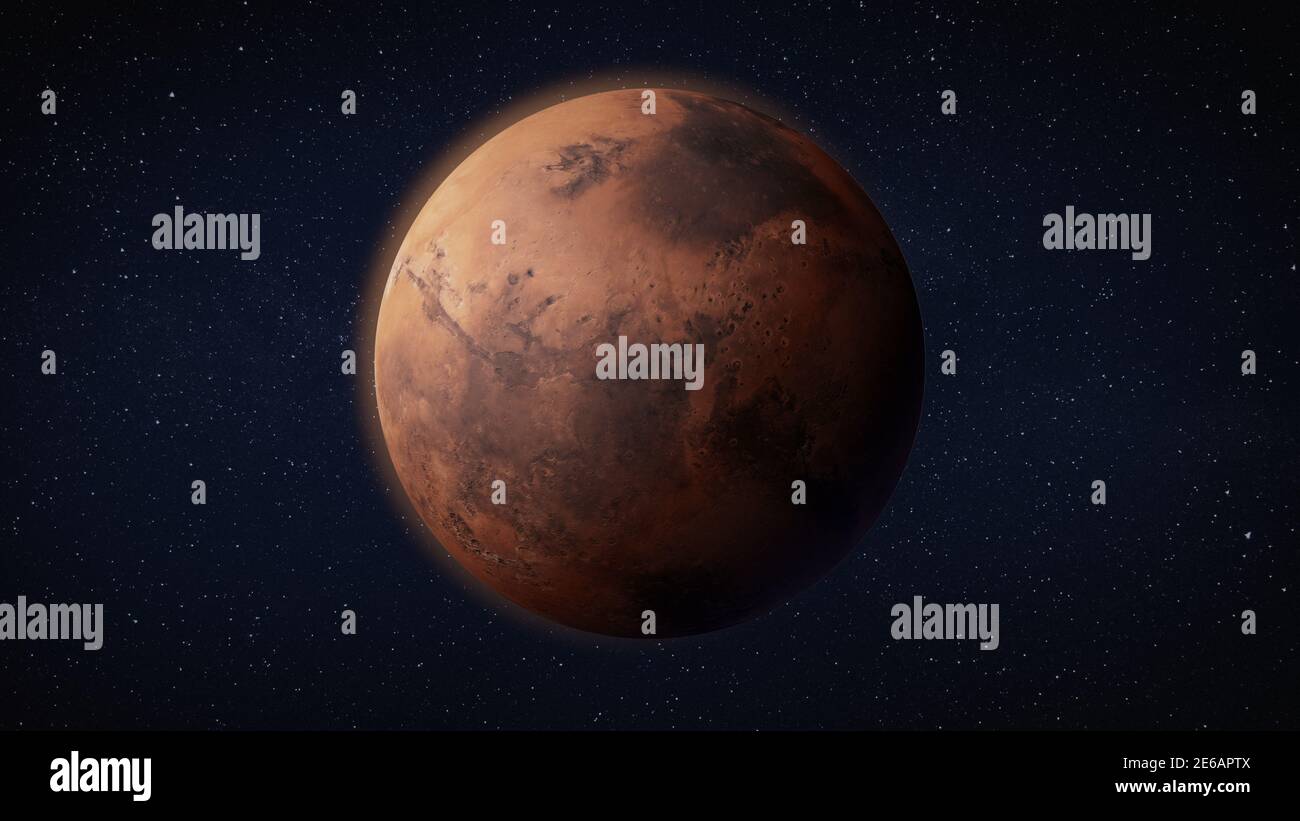 Marte pianeta rosso nello spazio Foto Stock