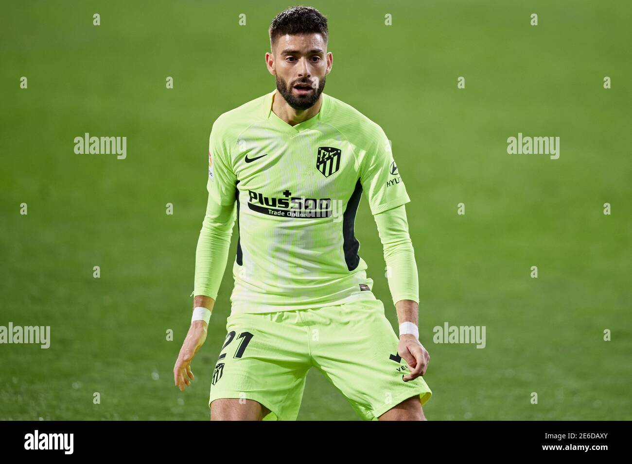 Eibar, Spagna. 21 gennaio 2021. Yannick Carrasco dell'Atletico de Madrid si affaccia durante la partita la Liga tra SD Eibar e Club Atletico de Madrid Foto Stock