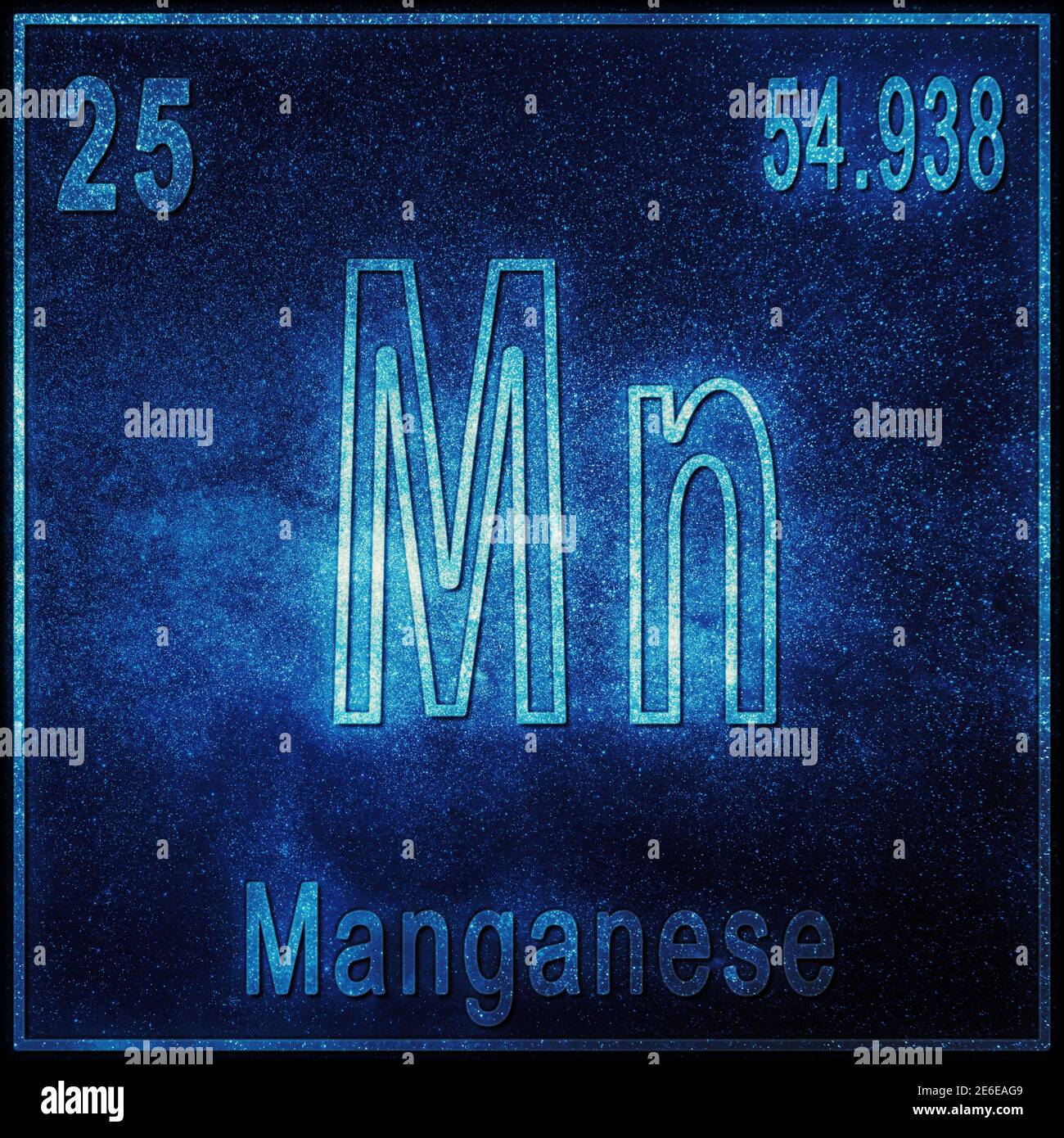 Elemento chimico manganese, segno con numero atomico e peso atomico ...