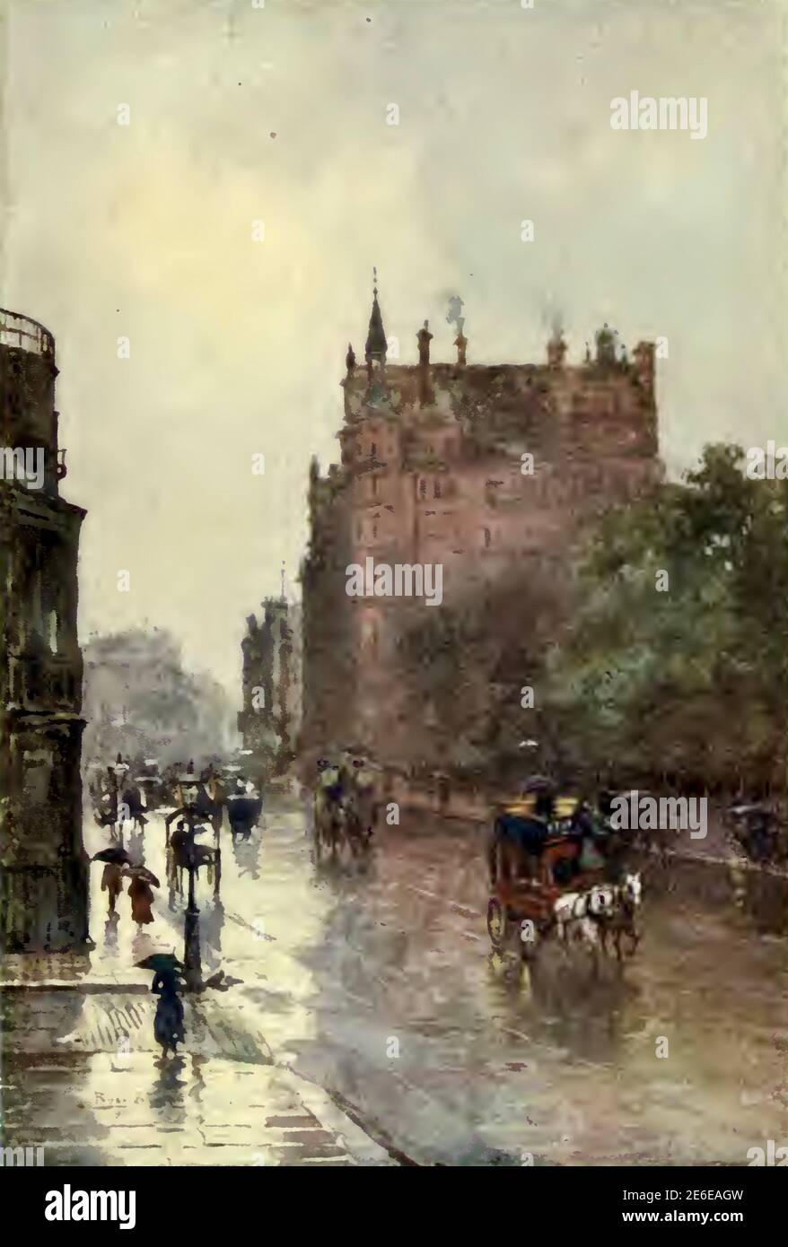 Dipinto di Rose Barton intitolato The Isthmian Club che è stato costruito nel 1887 e tirato giù nel 1904. Foto Stock