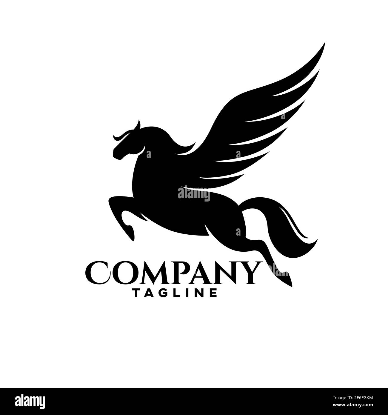Cavallo moderno logo Pegasus Illustrazione Vettoriale