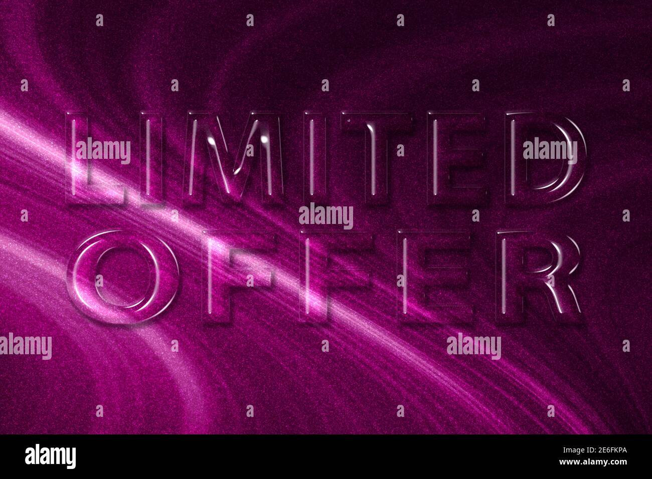 Offerta limitata, banner moderno, testo dell'offerta limitata, sfondo magenta Foto Stock