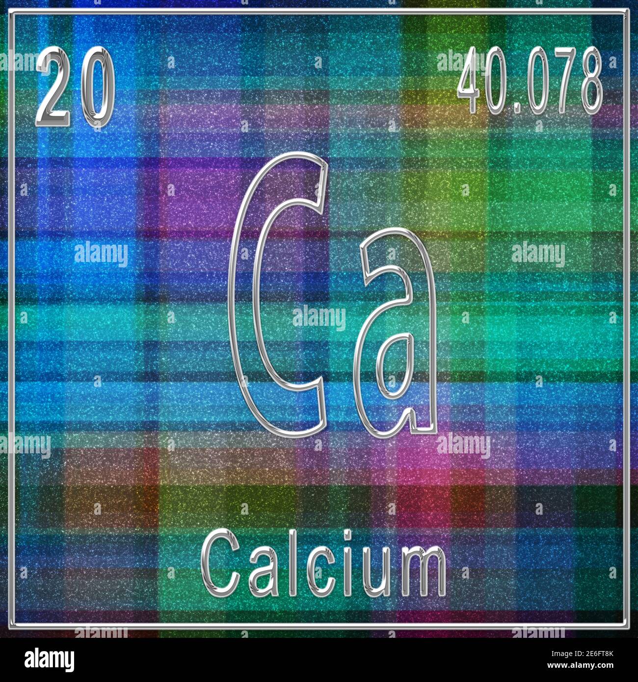 Elemento chimico del calcio, segno con numero atomico e peso atomico,  elemento Tavola periodica Foto stock - Alamy