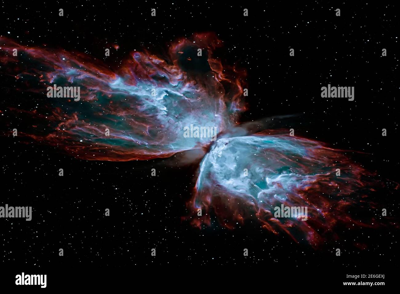 La Nebola della farfalla, stella morente nebulosa, elementi di questa immagine fornita dalla NASA. Immagine ritoccata. Foto Stock