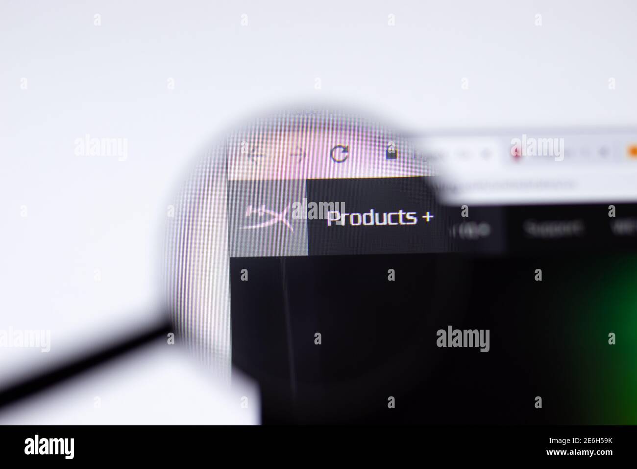 San Pietroburgo, Russia - 28 Gennaio 2021: Pagina del sito HyperX con primo piano del logo, Editoriale illustrativo Foto Stock
