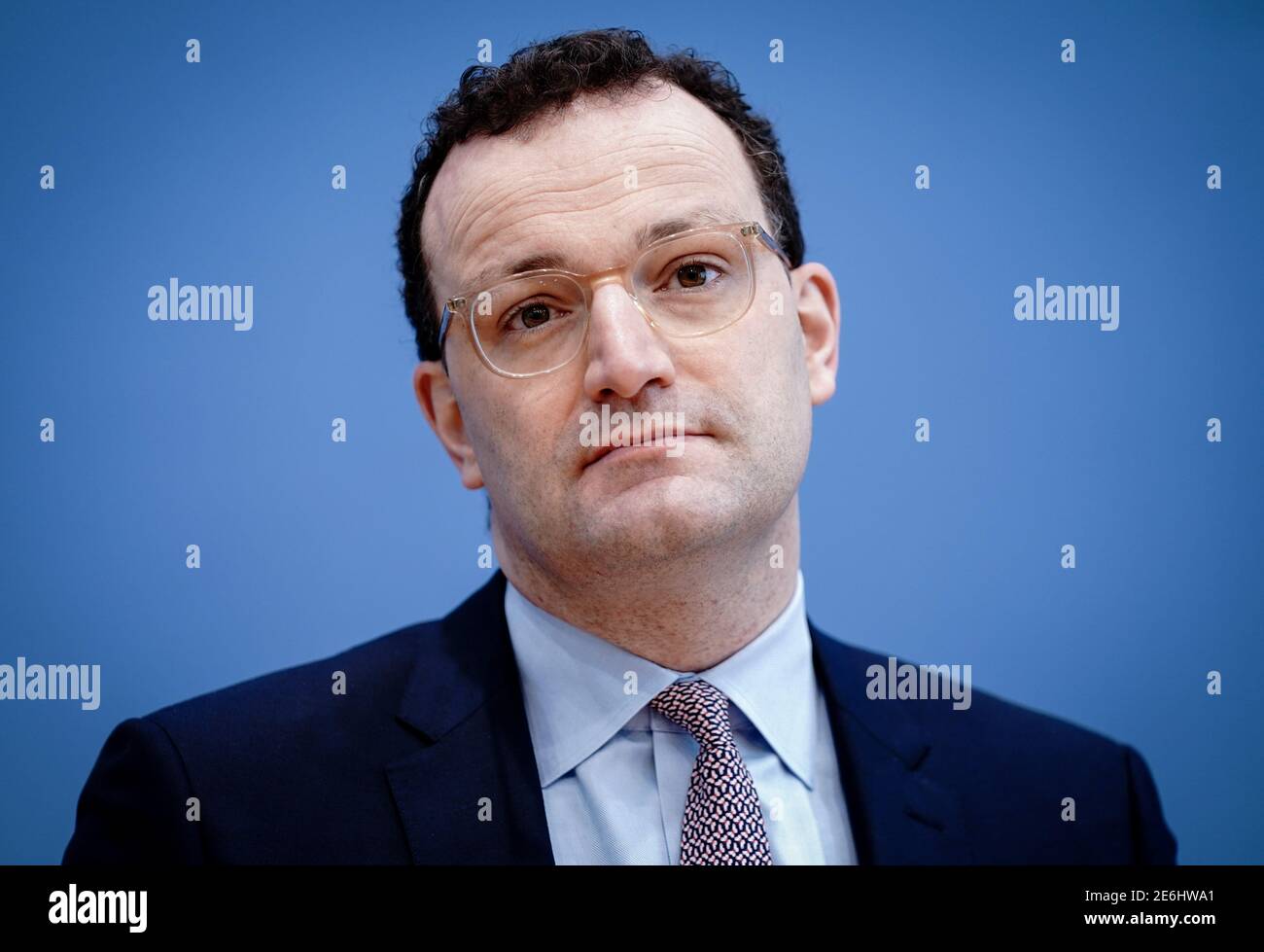 Berlino, Germania. 29 gennaio 2021. Jens Spahn (CDU), Ministro federale della sanità, tiene una conferenza stampa sulla situazione attuale della pandemia di Corona alla Conferenza federale della stampa. Credit: Kay Nietfeld/dpa/Alamy Live News Foto Stock