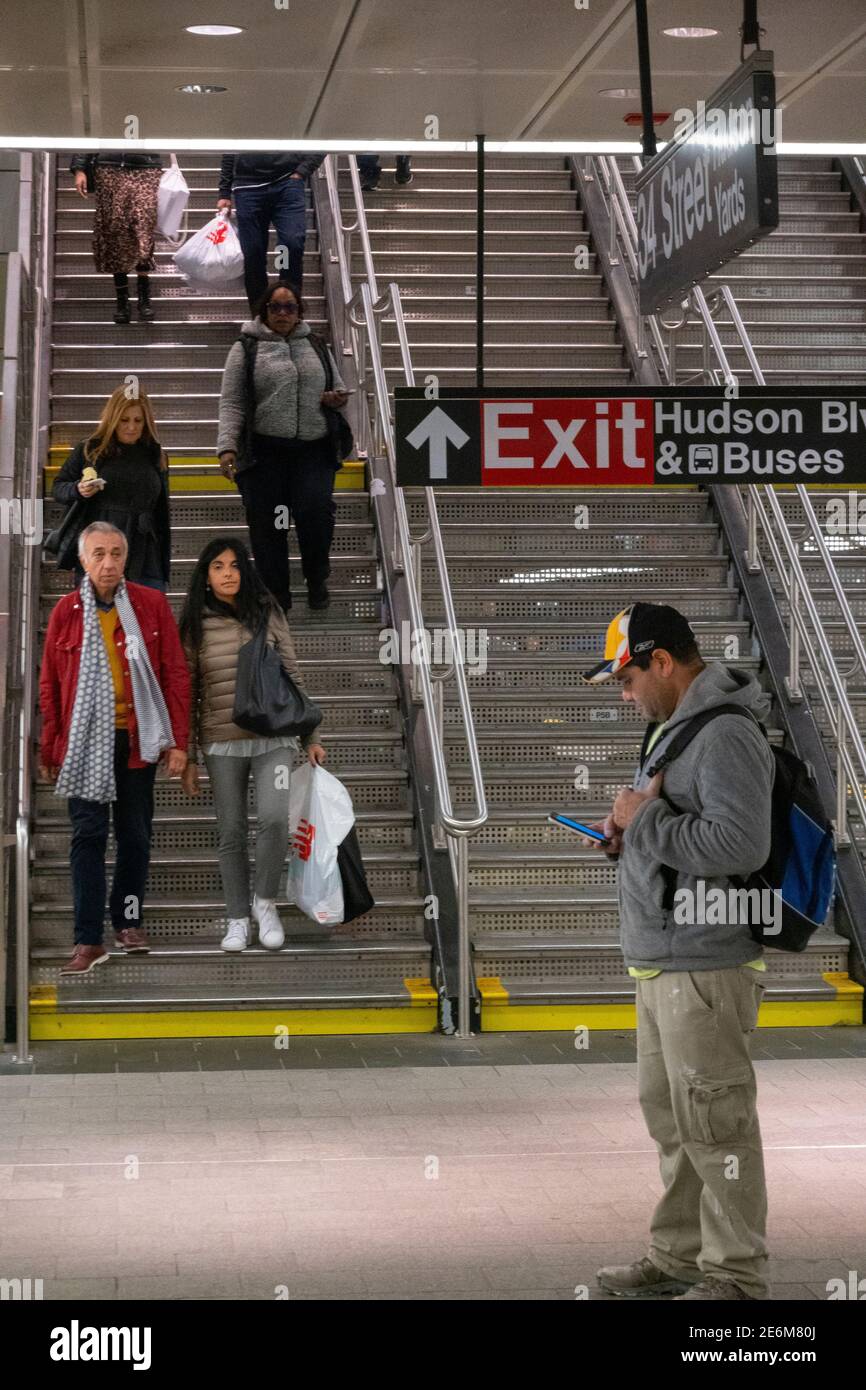 34th Street, stazione della metropolitana di Hudson Yards a Manhattan, New York Foto Stock