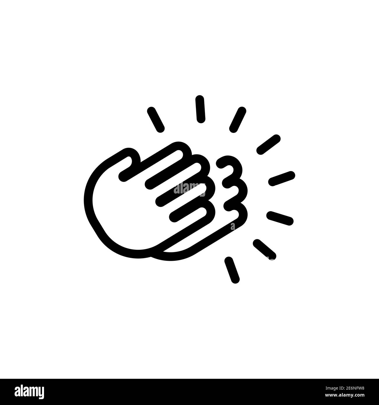 Icona mani aggrappate. Grazie firmi mockup, modello di adesivo. Illustrazione Vettoriale