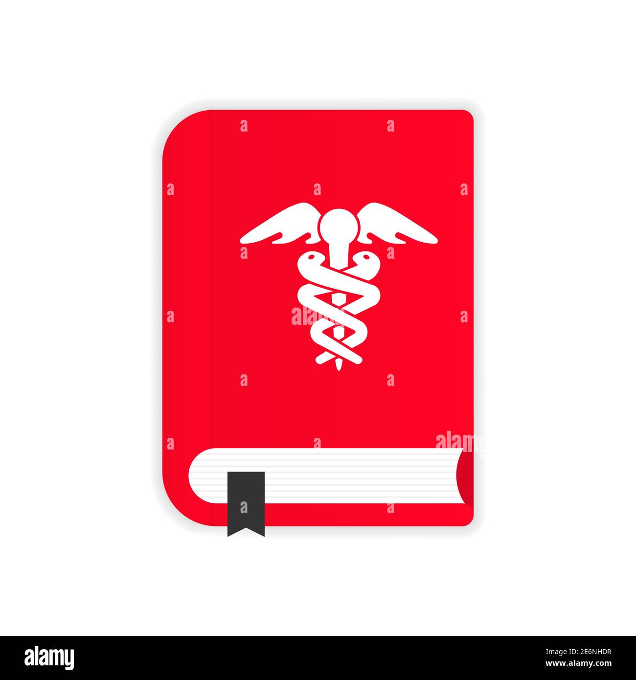 Icona del libro medico. Base di conoscenze sanitarie. Libri di riferimento medico, libri di testo, enciclopedia. EPS vettoriale 10 Illustrazione Vettoriale