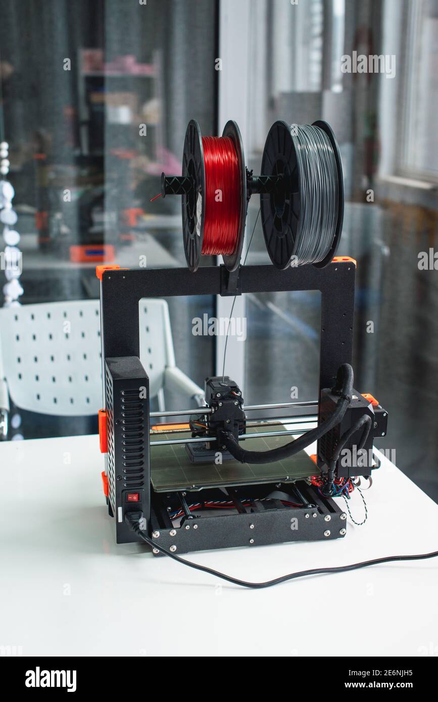Primo piano della stampante 3d, concetto di stampa 3D Foto Stock