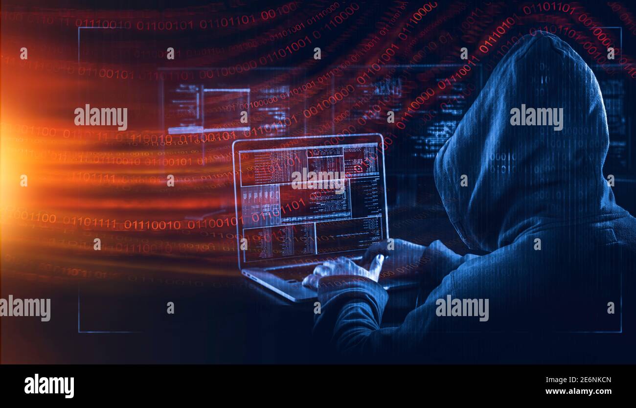 concetto di malware di phishing cyber-attcak Foto Stock