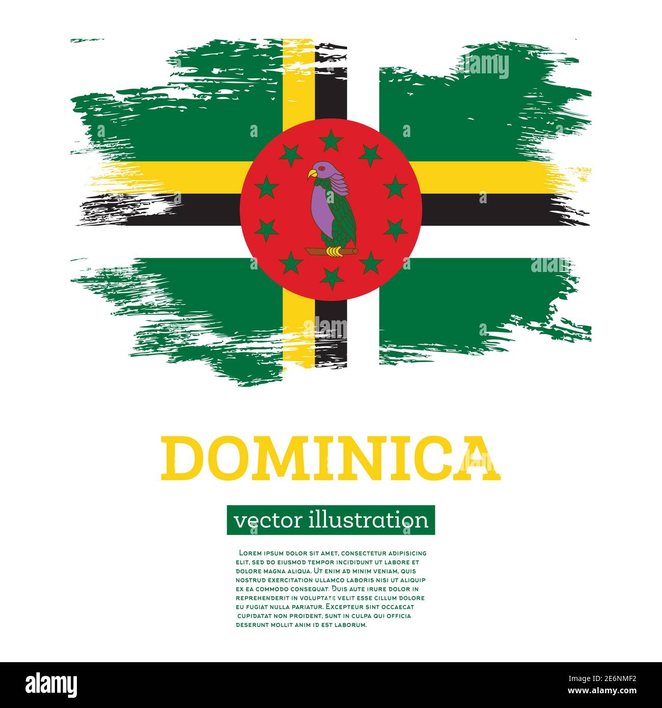 Adesivo Auto Con Bandiera Di Dominica – 10 Cm, Laminato Resistente UV, Rimovibile Senza Residui