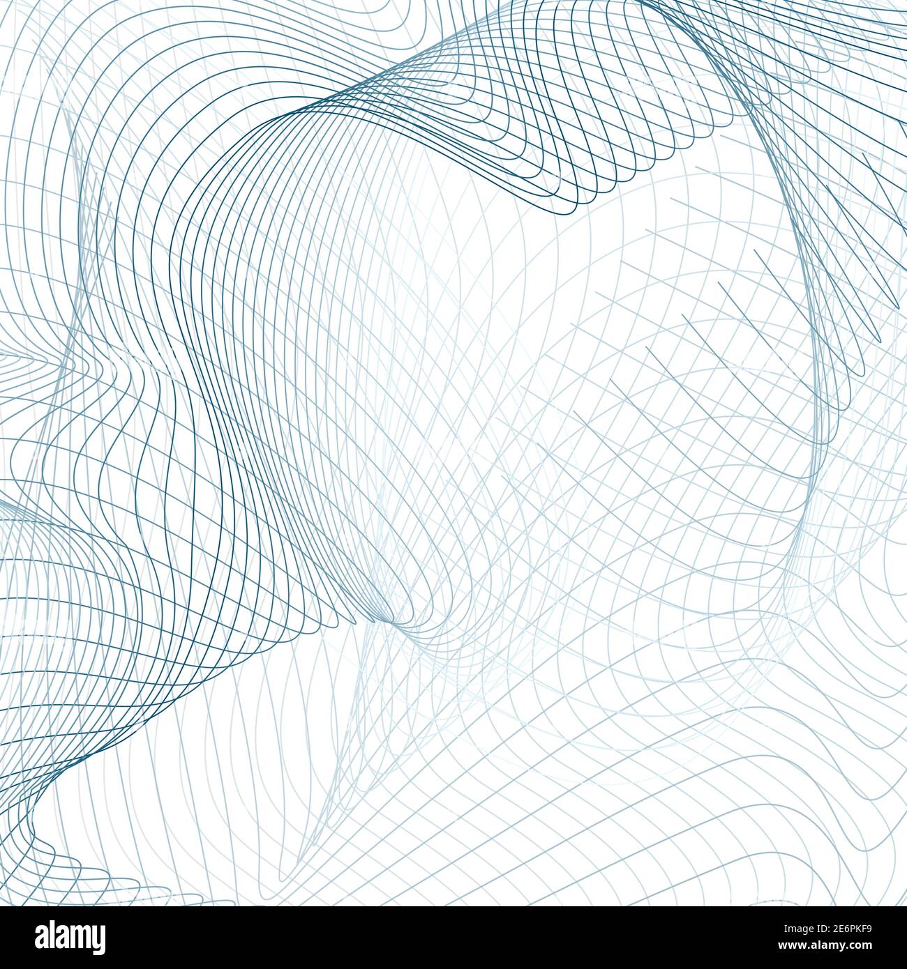 Schema ART Techno. Linee sottili blu e grigie. Disegno industriale astratto. Curve dinamiche sottili. Suono, onde radio. Sfondo futuristico. EPS10 Illustrazione Vettoriale