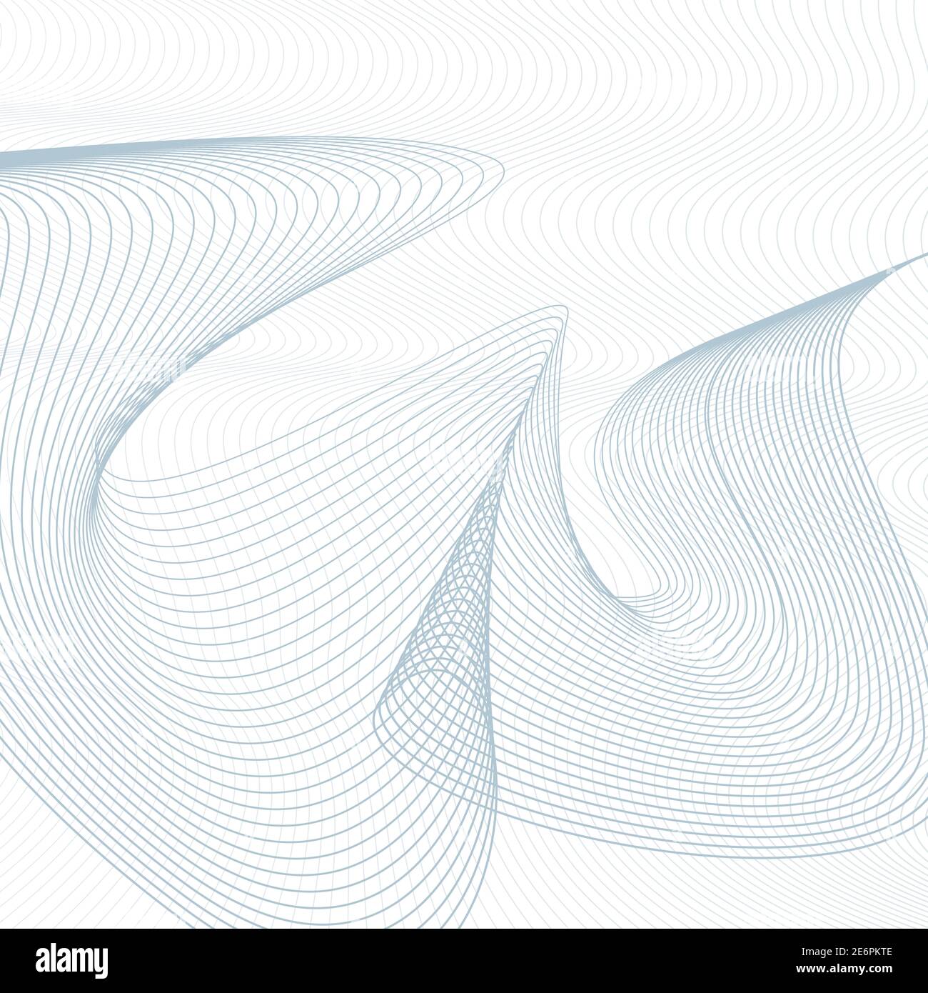 Ondulazioni di curve sottili. Schema di disegno a linee. Contesto industriale. Squadretti vettoriali astratti. Rete volante. Suono, concetto di onde radio. Design tecnologico. EPS10 Illustrazione Vettoriale