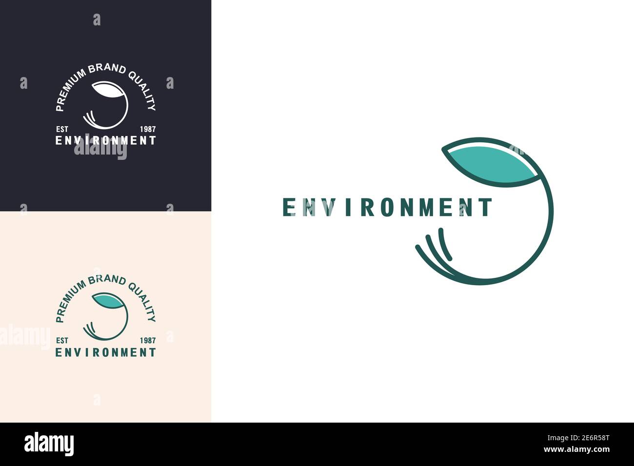 Logo semi semplice, concetto di progettazione del logo per l'agricoltura o la tutela dell'ambiente. Illustrazione Vettoriale
