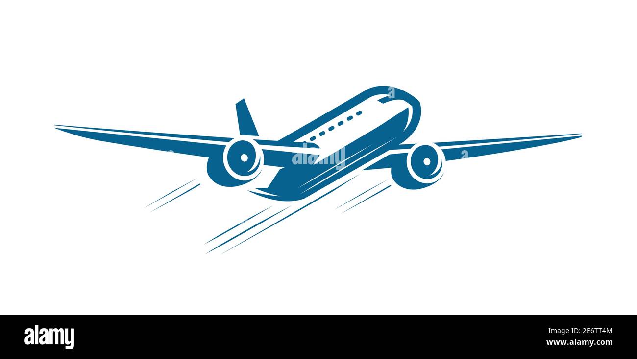 Simbolo di volo aereo. Compagnia aerea, icona di viaggio illustrazione vettoriale Illustrazione Vettoriale