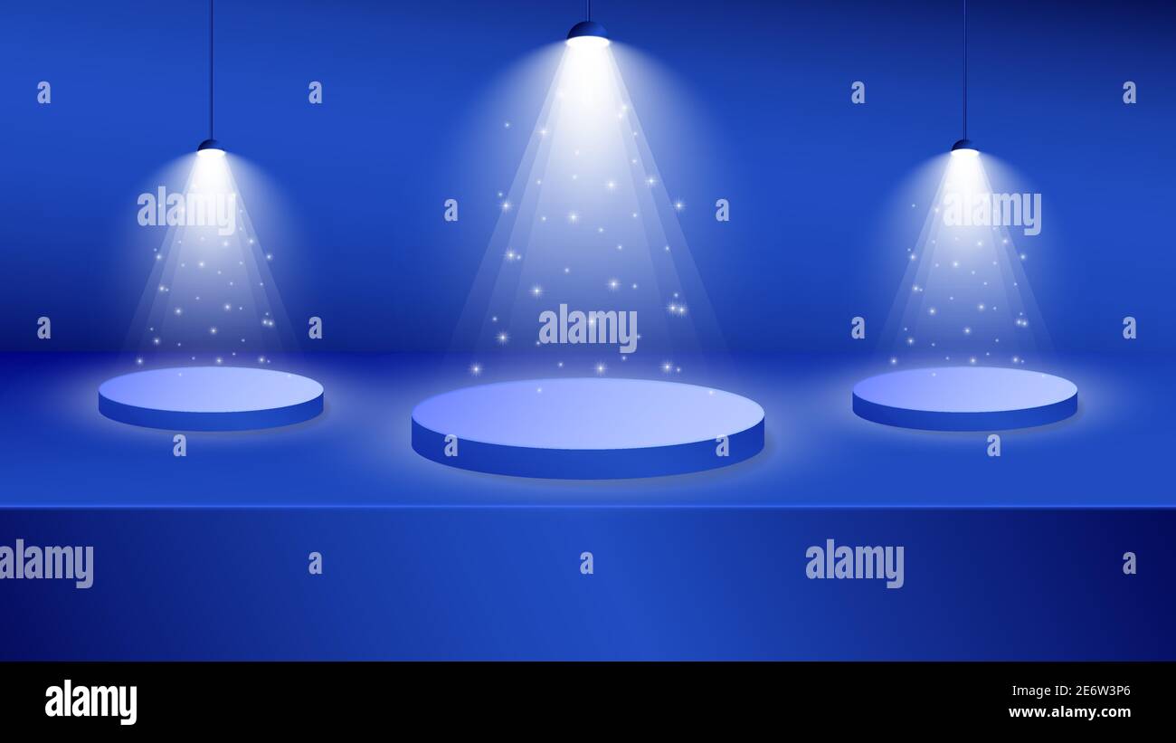 Sfondo vettoriale EPS10. Un palcoscenico meraviglioso con luci brillanti. Illustrazione Vettoriale