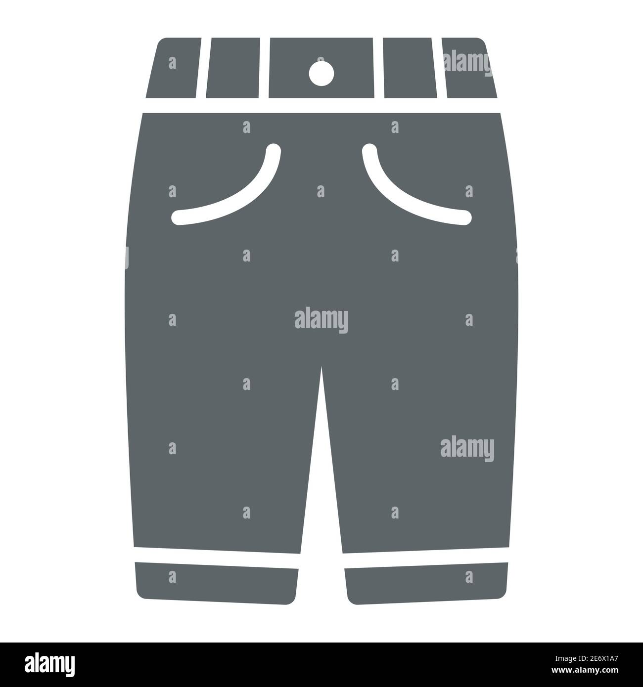 Capri icona solida, abbigliamento concept, uomo sport pantaloni segno su sfondo bianco, Capri pantaloni icona in stile glifo per mobile concept e web design. Vettore Illustrazione Vettoriale