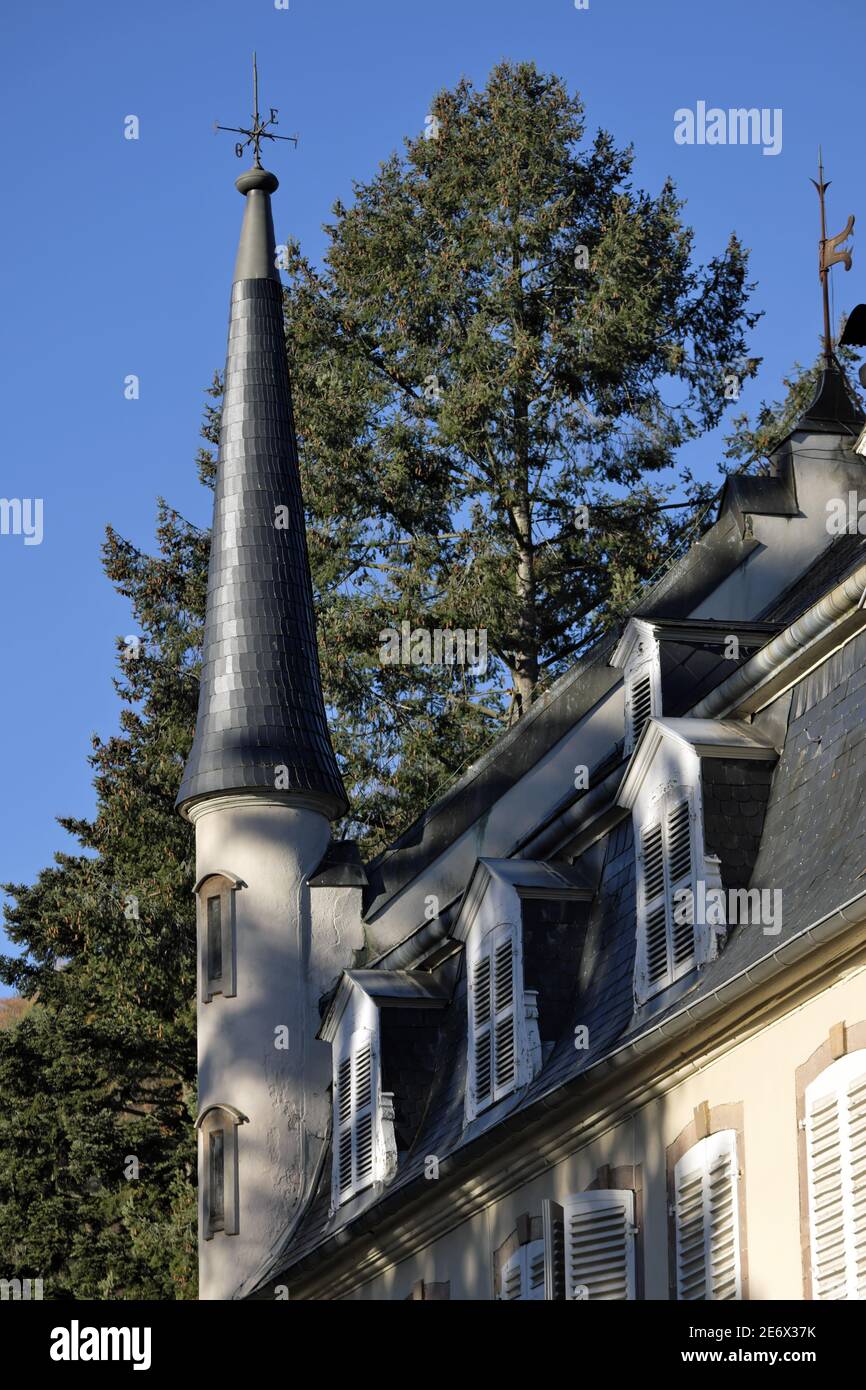 Francia, Bas Rhin, Klingenthal, ex reale fabbricazione di armi bianche del 18 ° secolo, casa dell'imprenditore Schloss, costruito nel 1732 da Henri d'Anthes Foto Stock