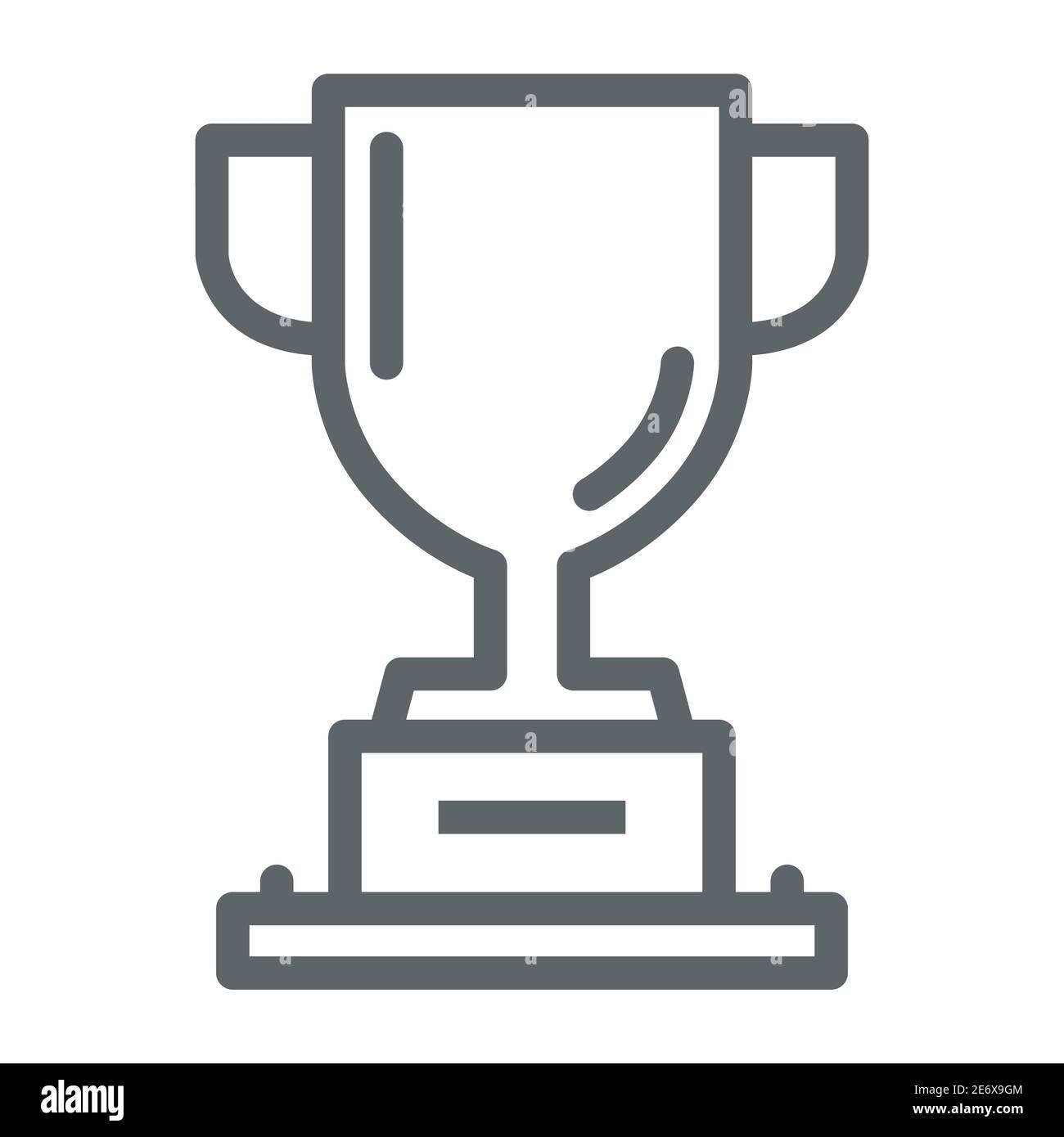 Icona della linea del vincitore, concetto di sport e competizione, segno del Trofeo su sfondo bianco, icona della Champion Cup in stile outline per il Web e il concept mobile Illustrazione Vettoriale