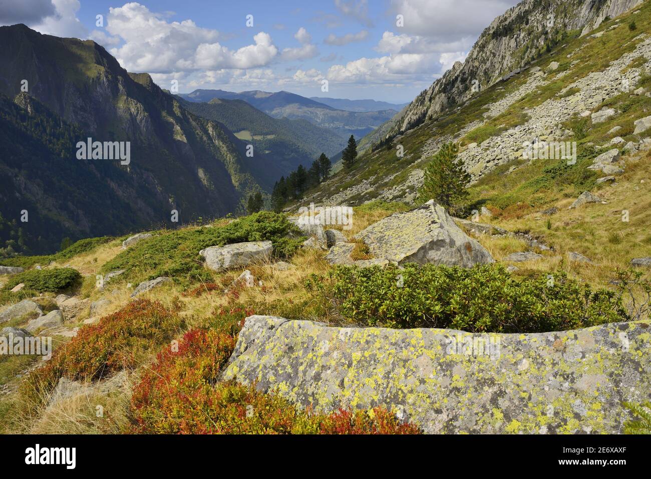 Francia, Ariege, regione di Couserans, Mont Valier Trek, valle di Riberot Foto Stock