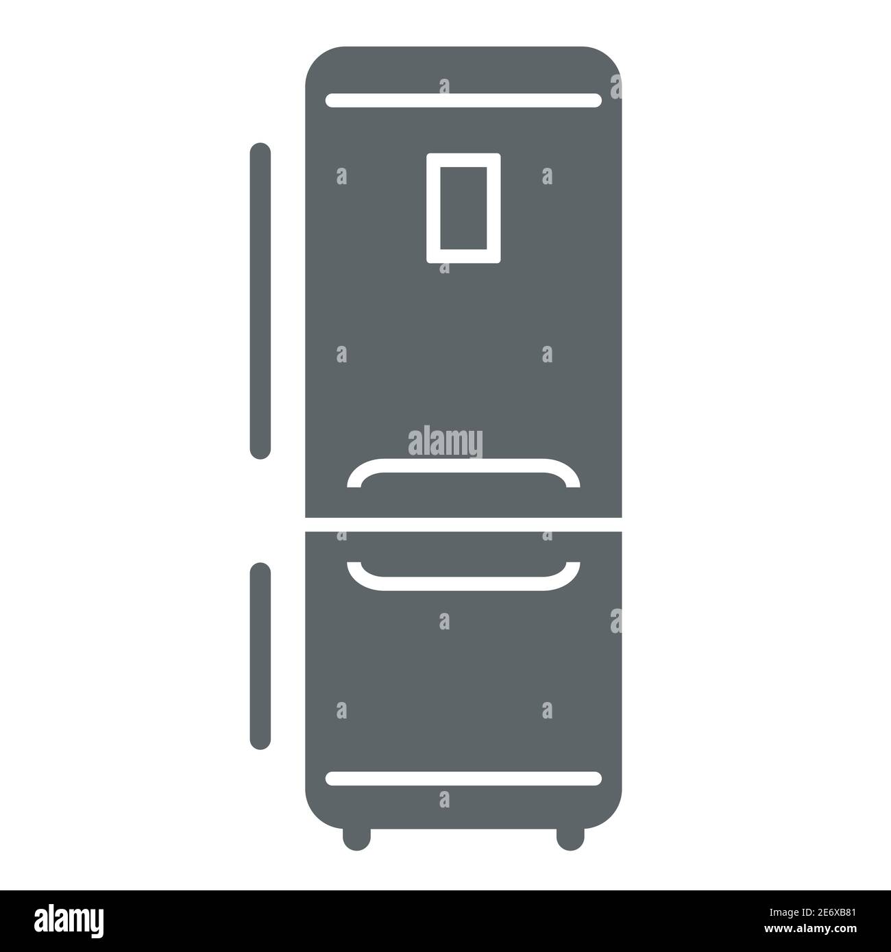 Frigorifero icona solida, cucina elettrodomestici concetto, segno frigorifero su sfondo bianco, cucina frigorifero icona in stile glifo per mobile concetto e web Illustrazione Vettoriale